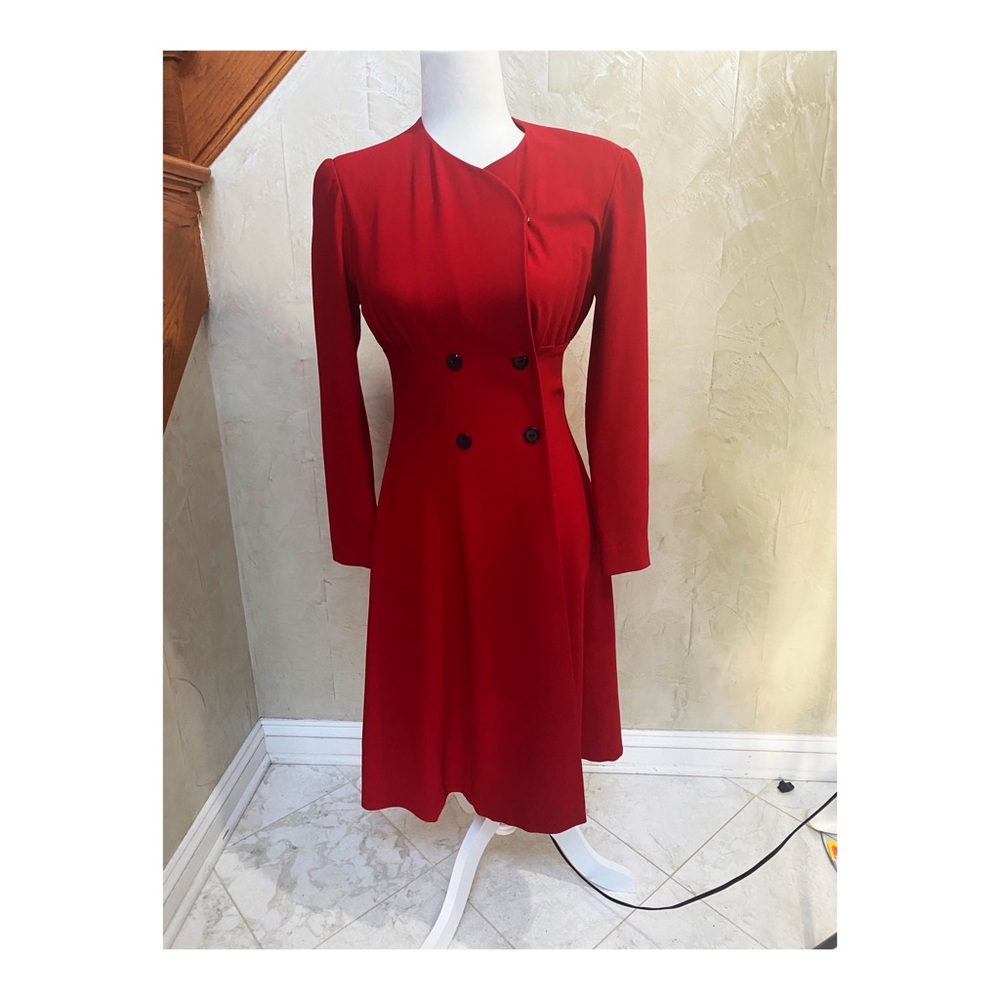 Liz Claiborne Red Double Breasted Dress
